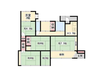山陽本線 相生駅(兵庫) 徒歩11分 1階建 築63年(6K)の間取り写真