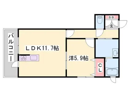 F-SITE東雲(1LDK/2階)の間取り写真