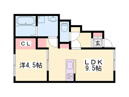オーシャンコート西蒲田(1LDK/1階)の間取り写真