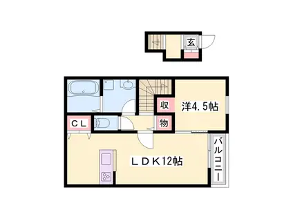 オーシャンコート西蒲田(1LDK/2階)の間取り写真