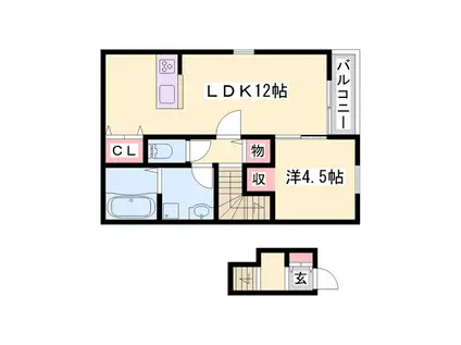 オーシャンコート西蒲田(1LDK/2階)の間取り写真