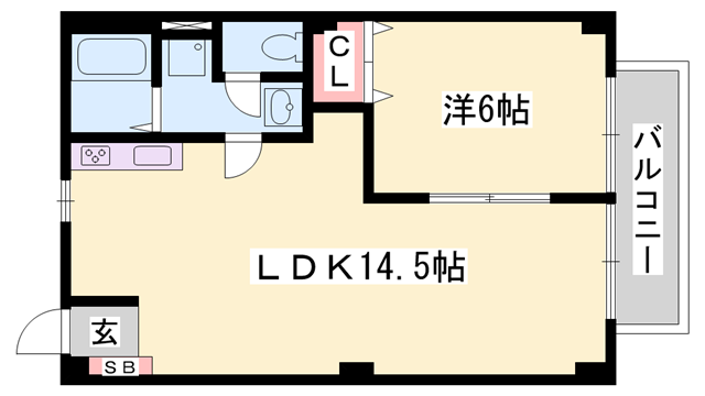 エスポワール御立 A棟(1LDK/1階)の間取り写真