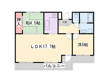 ラブリー姫路手柄山(3DK/4階)の間取り写真
