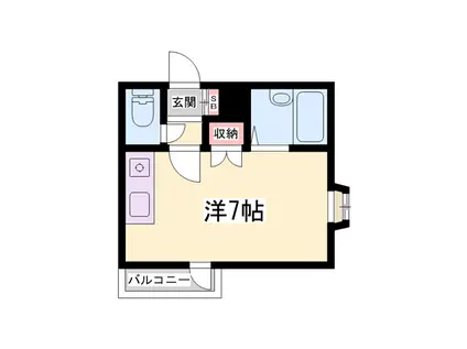 ラシャンス山野井(ワンルーム/2階)の間取り写真