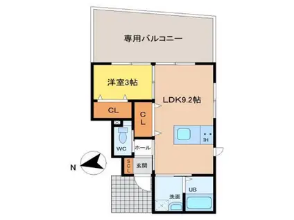 ラグーナ坂元(1LDK/1階)の間取り写真