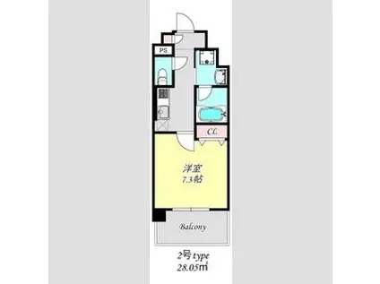 グランネクサス姫路船橋(1K/5階)の間取り写真