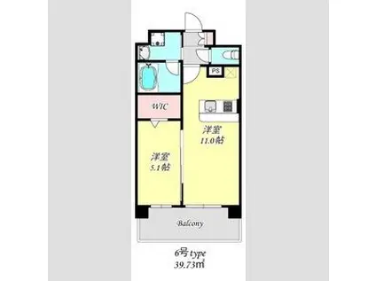 グランネクサス姫路船橋(1LDK/5階)の間取り写真