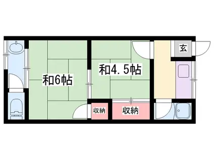 加茂の荘(2K/2階)の間取り写真