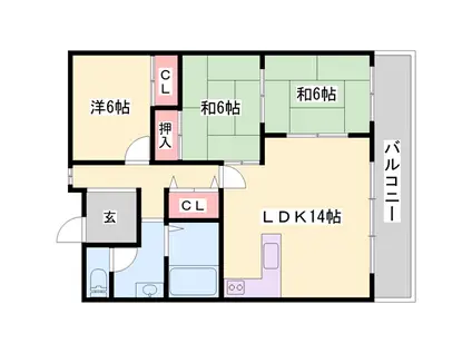 ハイツA&G(3LDK/5階)の間取り写真