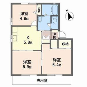 グリーンヒル今宿(3K/1階)の間取り写真