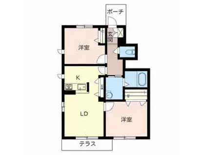 カーザ ボニータ(2LDK/1階)の間取り写真