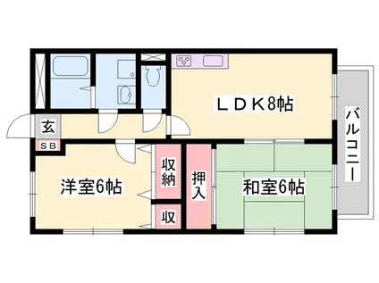 パークハイム(2LDK/1階)の間取り写真