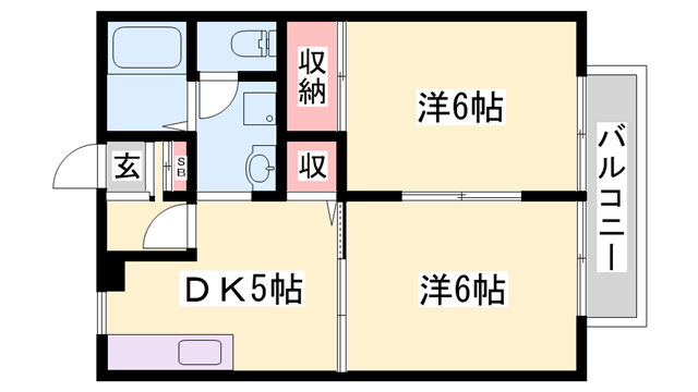 アークサキノミヤA(2DK/2階)の間取り写真
