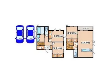 山陽本線 東姫路駅 徒歩28分 2階建 新築(3LDK)の間取り写真