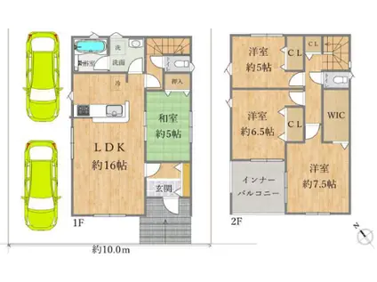 山陽本線 加古川駅 徒歩18分 2階建 築1年(4LDK)の間取り写真
