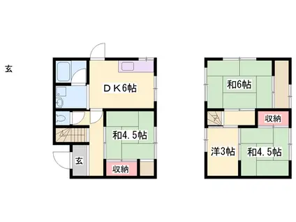 山陽電気鉄道本線 別府駅(兵庫) 徒歩11分 2階建 築52年(3DK)の間取り写真