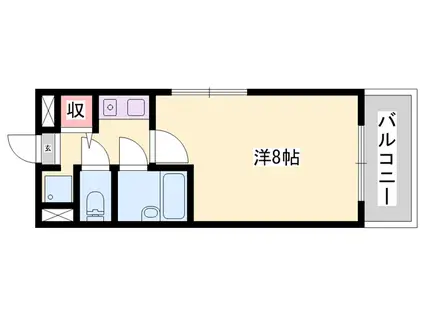 ダイアパレス姫路大手前通西(1K/4階)の間取り写真