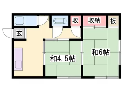 光栄荘(2K/1階)の間取り写真