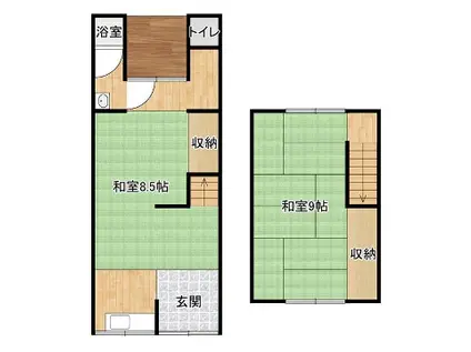 山陽電気鉄道網干線 平松駅 徒歩12分 2階建 築58年(2K)の間取り写真