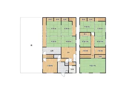 山陽電気鉄道網干線 広畑駅 徒歩12分 2階建 築30年(12DK)の間取り写真