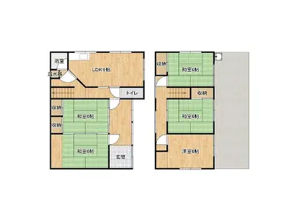 姫新線 余部駅 徒歩42分 2階建 築56年(5LDK)の間取り写真
