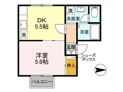 ホワイトハウスT(1DK/1階)の間取り写真
