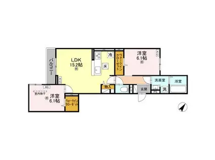 D-ROOM加古川町本町PJ(2LDK/3階)の間取り写真