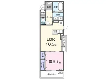 ロト フィオーレ(1LDK/3階)の間取り写真