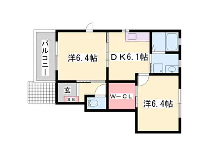 すみれ館(2DK/1階)の間取り写真