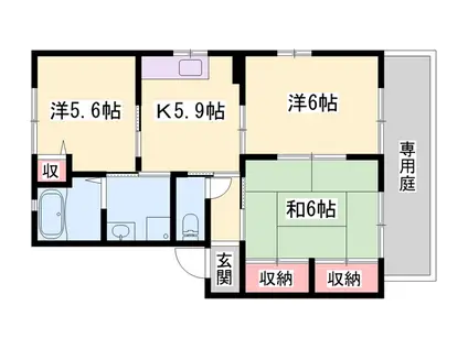 ラークハウス(3K/1階)の間取り写真