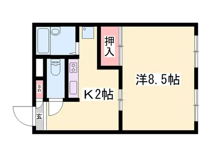 プレジール志村(1K/1階)の間取り写真