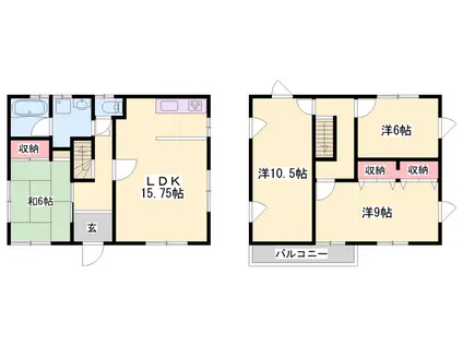 姫新線 余部駅 徒歩42分 2階建 築29年(4LDK)の間取り写真