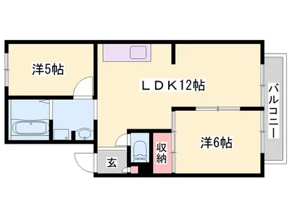 ロイヤル21(2LDK/2階)の間取り写真