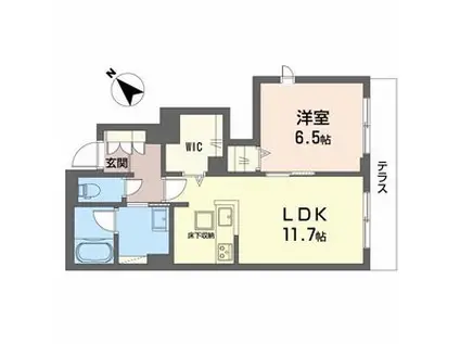 SHAMAISON雅あさぎり(1LDK/1階)の間取り写真