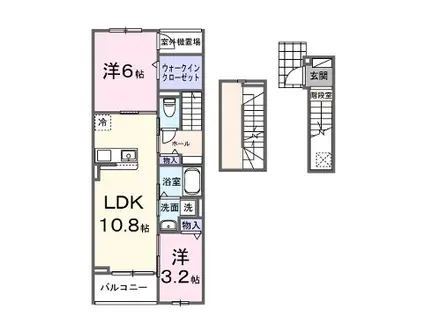 サンフラワー(2LDK/3階)の間取り写真