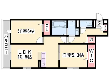 D-ROOM国芳(1LDK/2階)の間取り写真