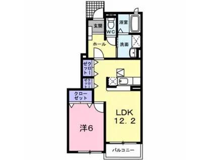 ルナ パレス A(1LDK/1階)の間取り写真