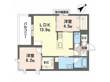 シャーメゾンさくら大久保駅前(2LDK/4階)の間取り写真