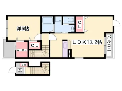 サラスヴァーティーY(1LDK/2階)の間取り写真