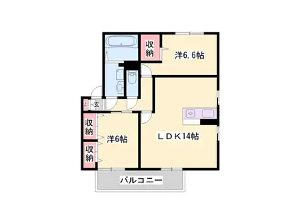 エル ビエント(2LDK/1階)の間取り写真