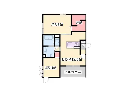 エルビエントⅡ(2LDK/3階)の間取り写真