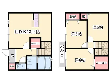 ヴェルドミール(3LDK/1階)の間取り写真