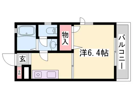 ディアス新野辺(1K/1階)の間取り写真