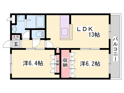 ルーエンハイム(2LDK/1階)の間取り写真