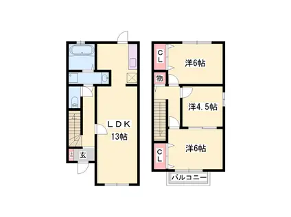 セジュール高浜(3LDK/2階)の間取り写真