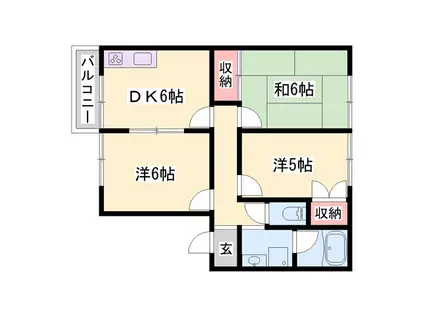 セピアコート(3DK/2階)の間取り写真