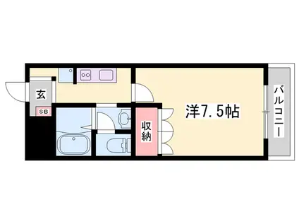 ファインーK(1K/1階)の間取り写真