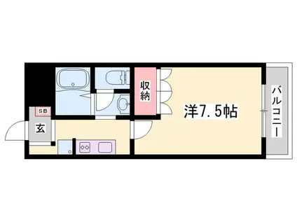 ファインーK(1K/2階)の間取り写真