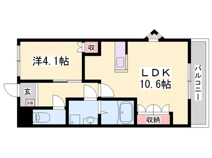 シャイン・アシューレ(1LDK/2階)の間取り写真