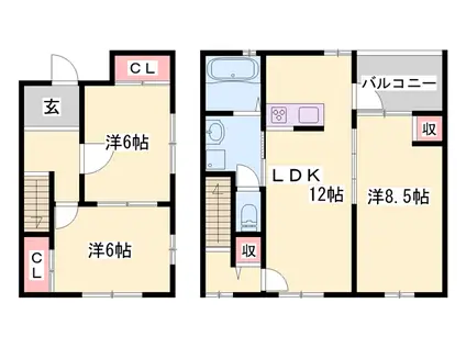 アットホーム朝日谷(3LDK/1階)の間取り写真